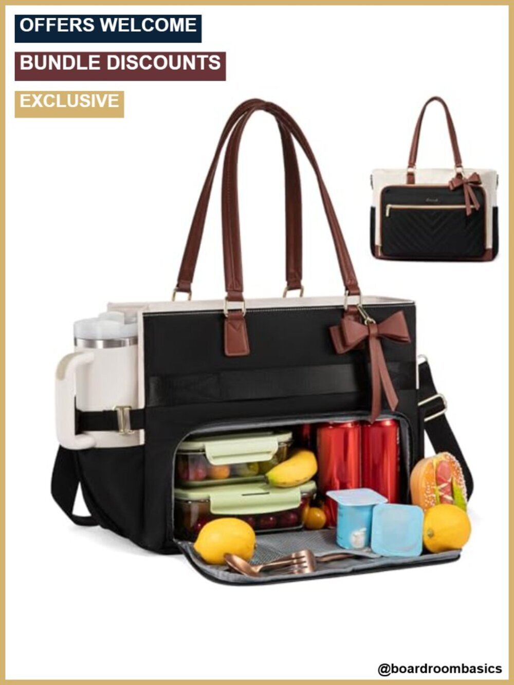 Insulated Lunch Tote Bag with Laptop Compartment 15.6 Inch